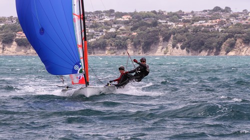 2013 NZ 29er National champions : Markus Somerville & Jack Simpson © John Adair